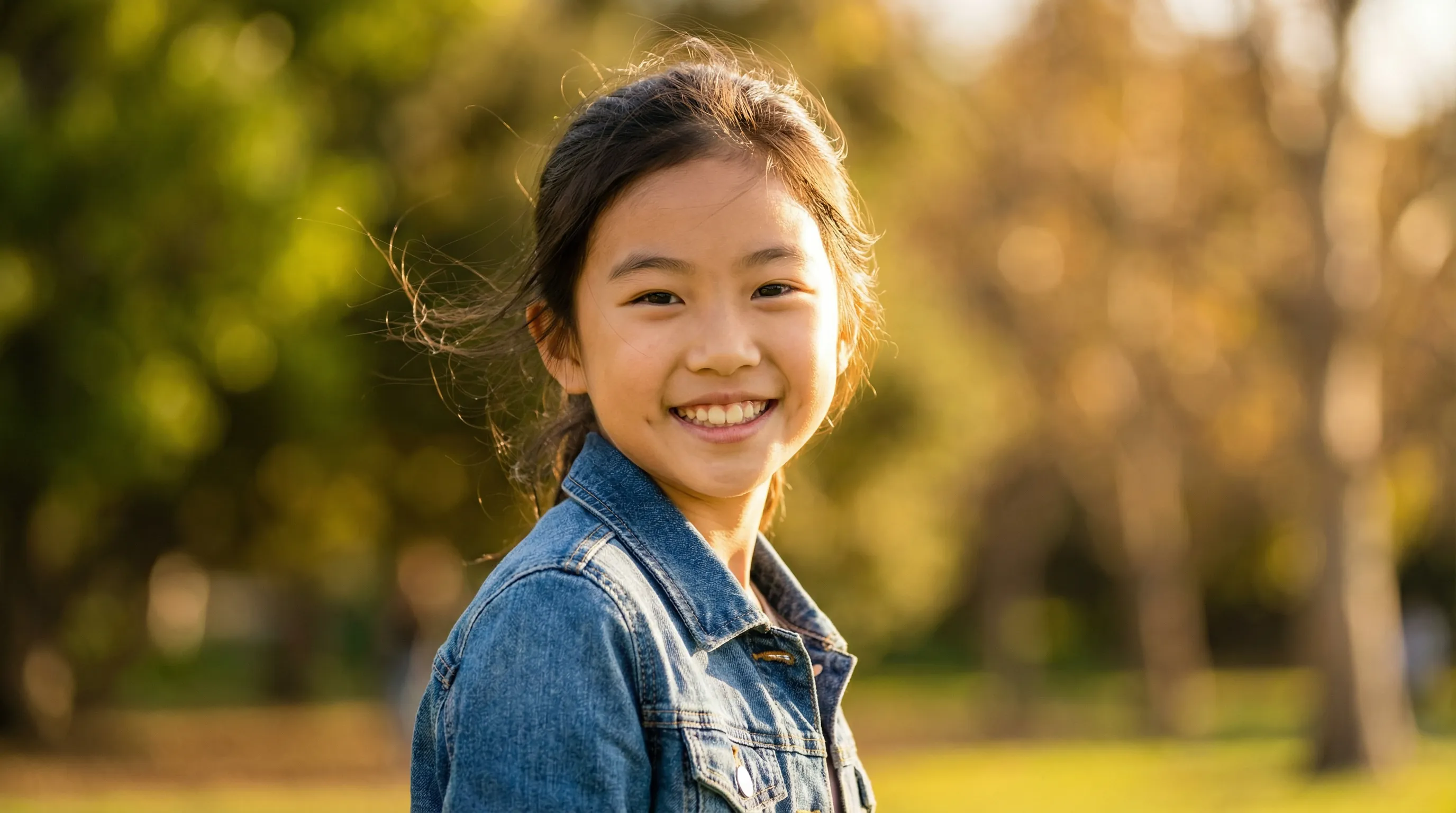 Happy child with clear vision, no glasses — sleepSEE myopia management